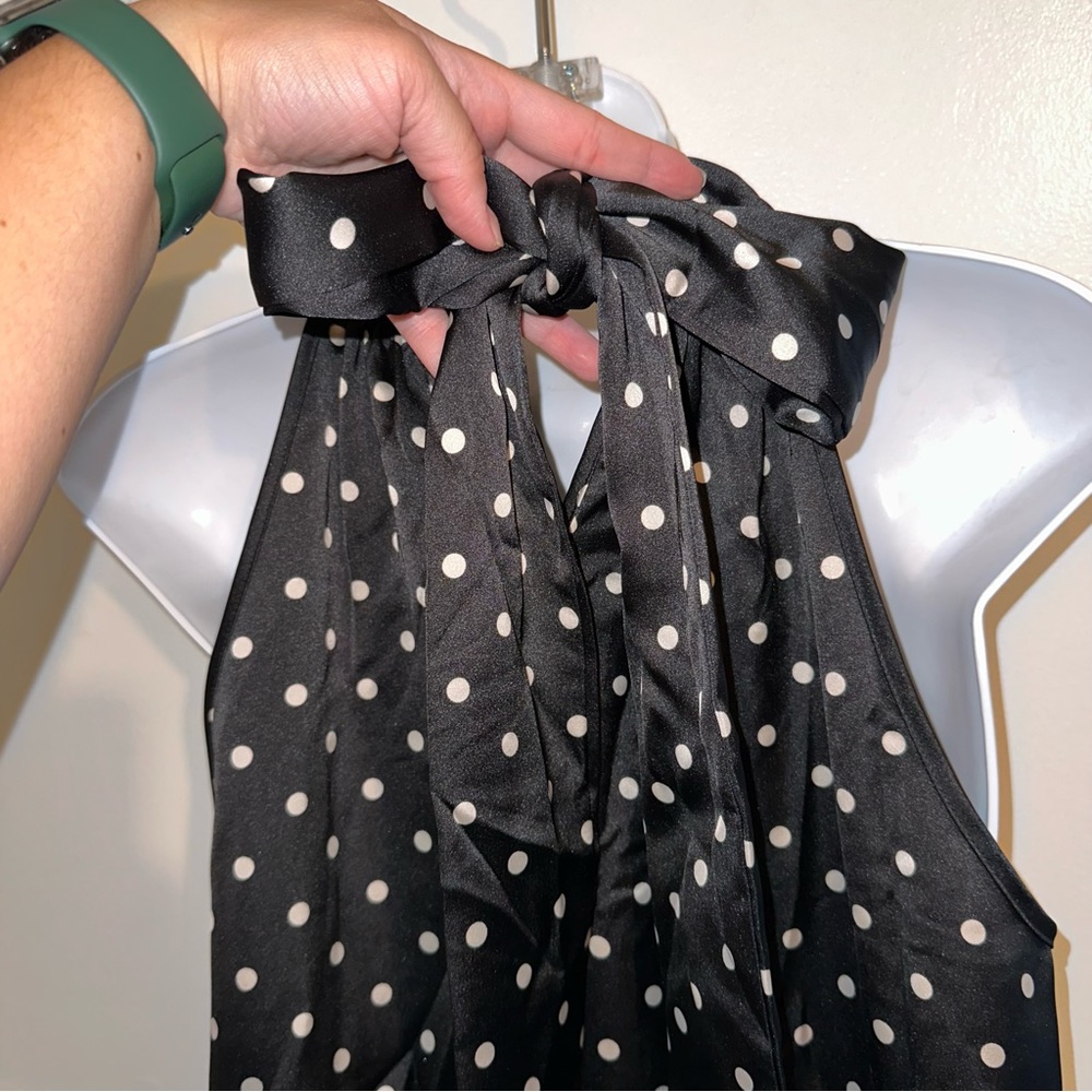 Joie Women’s Black top with white polka dots size Large 🆕 - Picture 9 of 15